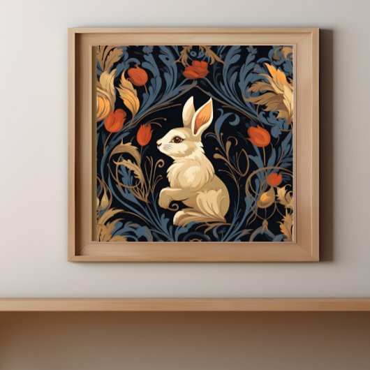 Poster Lapin victorien vintage