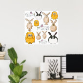Poster Lapins. (Bureau à domicile)