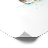 Poster Lapins Assis Et Saut Sur Neige (Coin)