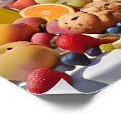 Poster Lapins blancs avec paysage de fruits (Coin)