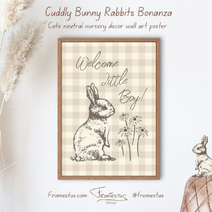 Poster Lapins de Bonanza Bunny Câlin - nouveau petit garç