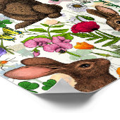 Poster Lapins et fleur sauvage (Coin)