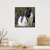 Poster lapins hollandais grande toile photo (Cuisine)