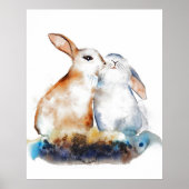 Poster Lapins qui s'embrassent (Devant)