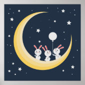 Poster Lapins sur la lune (Devant)