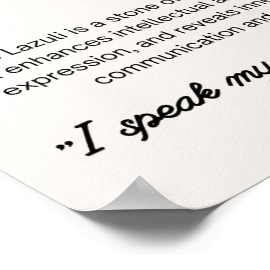 Poster Lapis Lazuli Cristal De Pierre Signification (Coin)