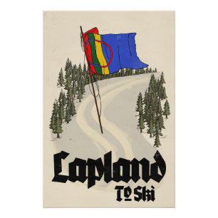 Poster Laponie pour skier