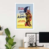 Poster L'Appel À Devenir Membre De L'Armée (Bureau à domicile)