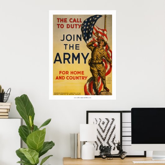 Poster L'appel au devoir - Rejoignez l'armée (Bureau à domicile)