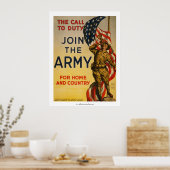 Poster L'appel au devoir - Rejoignez l'armée (Cuisine)