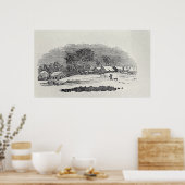 Poster L'approche d'un village en hiver (Cuisine)