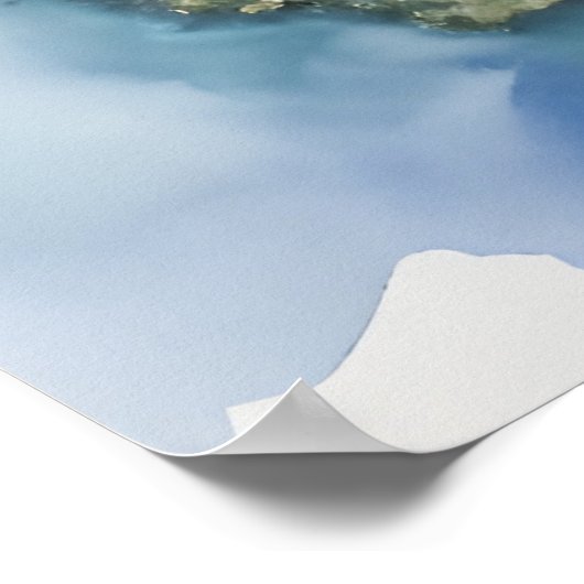 Poster L'aquarelle de Cancun (Coin)