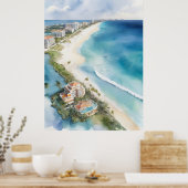 Poster L'aquarelle de Cancun (Cuisine)
