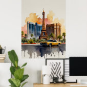 Poster L'aquarelle de Las Vegas (Bureau à domicile)