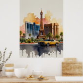 Poster L'aquarelle de Las Vegas (Cuisine)