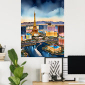 Poster L'aquarelle de Las Vegas (Bureau à domicile)