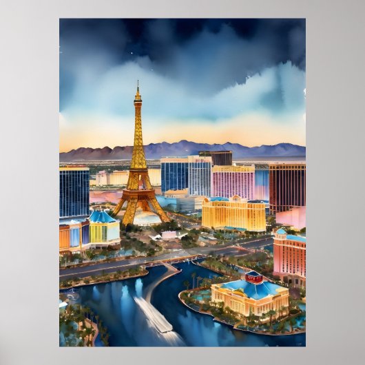 Poster L'aquarelle de Las Vegas (Devant)