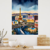 Poster L'aquarelle de Las Vegas (Cuisine)
