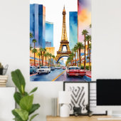 Poster L'aquarelle de Las Vegas (Bureau à domicile)