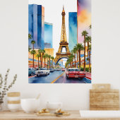 Poster L'aquarelle de Las Vegas (Cuisine)