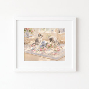 Poster L'aquarelle de l'impression d'art du chien qui l'a