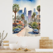 Poster L'aquarelle de Los Angeles (Cuisine)