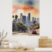 Poster L'aquarelle de Los Angeles (Cuisine)
