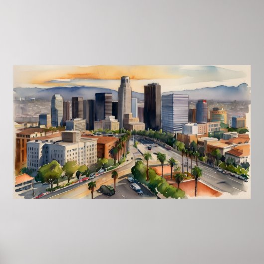 Poster L'aquarelle de Los Angeles (Devant)