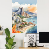 Poster L'aquarelle de Rio de Janeiro (Bureau à domicile)