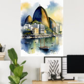 Poster L'aquarelle de Rio de Janeiro (Bureau à domicile)