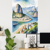 Poster L'aquarelle de Rio de Janeiro (Bureau à domicile)
