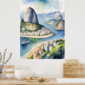 Poster L'aquarelle de Rio de Janeiro (Cuisine)