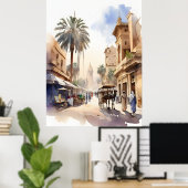 Poster L'aquarelle du Caire (Bureau à domicile)