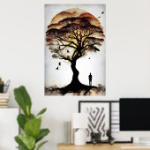 Poster L'Arbre des Secrets Silencieux (Bureau à domicile)