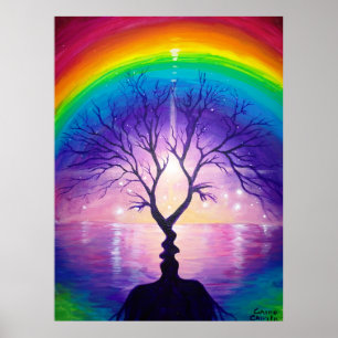 Poster L'arbre du baiser sous l'arc-en-ciel de l'amour