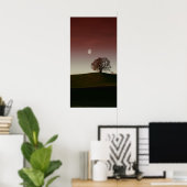 Poster L'arbre solitaire et la lune pâle (Bureau à domicile)