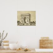 Poster L'Arc de Triomphe, Paris, gravée par Auguste Bry (Cuisine)