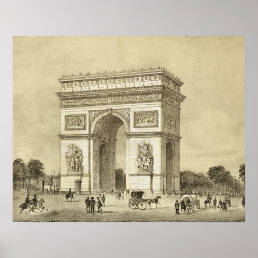 Poster L'Arc de Triomphe, Paris, gravée par Auguste Bry (Devant)