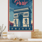 Poster L'Arc de Triomphe Vintage (Cuisine)
