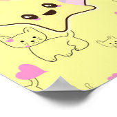 Poster L'arc-en-ciel de Kawaii chatte le motif si mignon. (Coin)