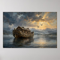 L'Arche de Noé à l'aube Peinture à l'huile classiq