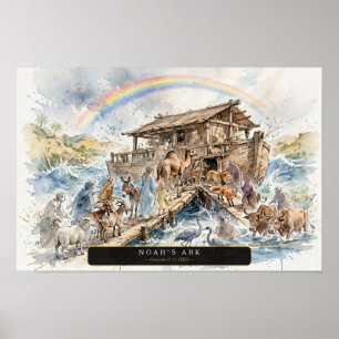 Poster L'Arche de Noé — Aquarelle libre
