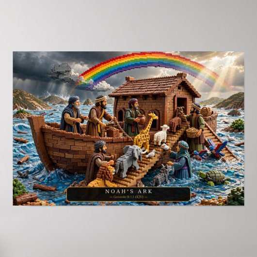 Poster L'Arche de Noé — Art en briques de construction (Devant)