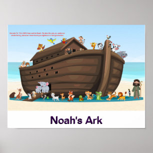 Poster L'Arche de Noé Aventure – Illustration d'une joyeu