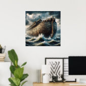 Poster L'arche de Noé dans l'inondation Histoire biblique (Bureau à domicile)