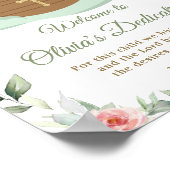 Poster L'arche de Noé Déclarations florales roses Baptême (Coin)