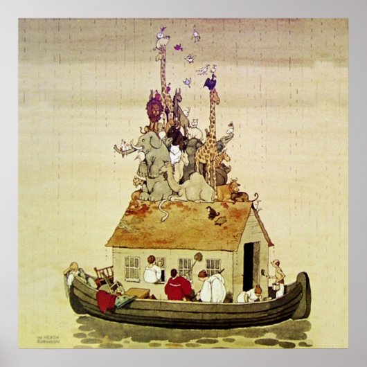 Poster « L'arche de Noé » par W Heath Robinson (Devant)