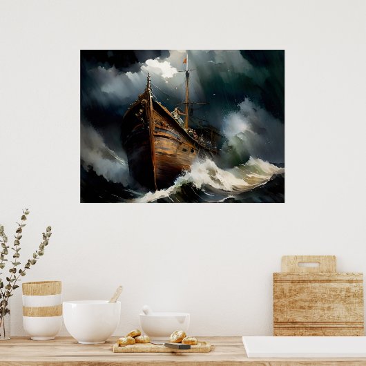 Poster L'Arche de Noé survit à la tempête (Cuisine)