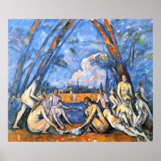 Poster Large Bathers 2 by Paul Cezanne (Devant)