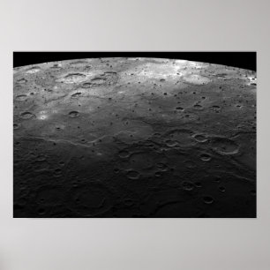 Poster Large craters on the planet Mercury